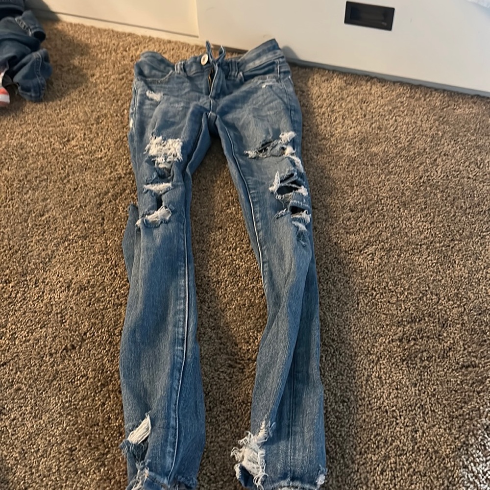 dark blue ripped skinny jeans